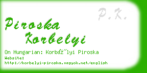 piroska korbelyi business card